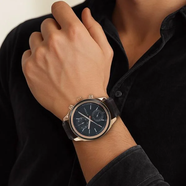 Titan Quartz Multifunction Blue Dial Leather Strap Watch for Men - Image 5